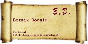 Bozsik Donald névjegykártya